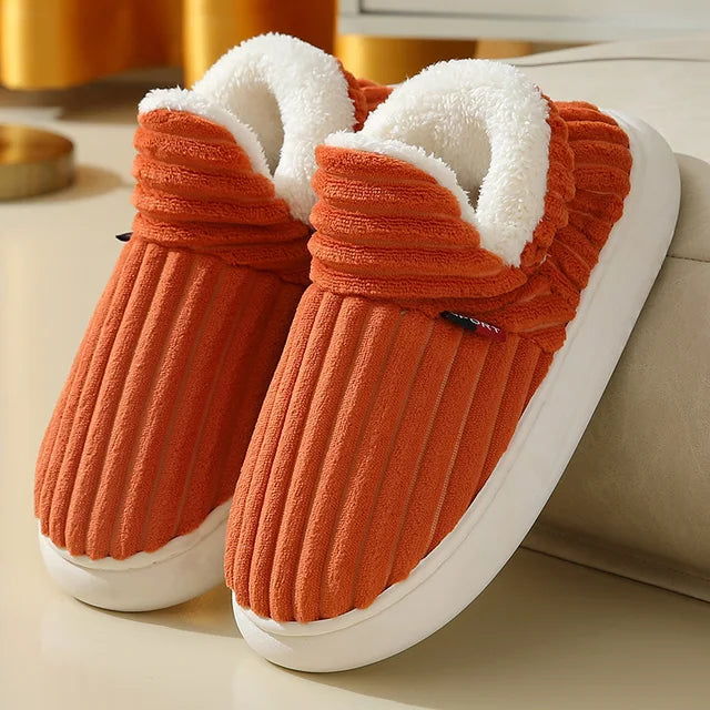 Warm Fur Slippers Orange 36-37(fit35-36)