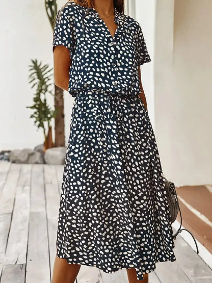 Vintage Polkadot Dress Navy blue