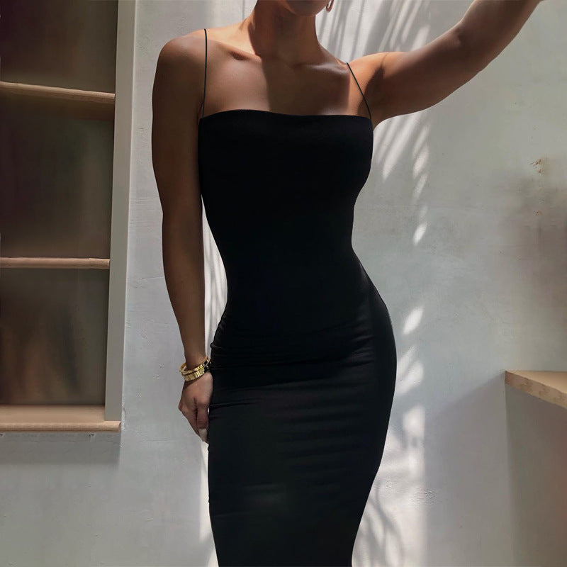 Sexy Spaghetti Strap Bodycon Maxi Dress