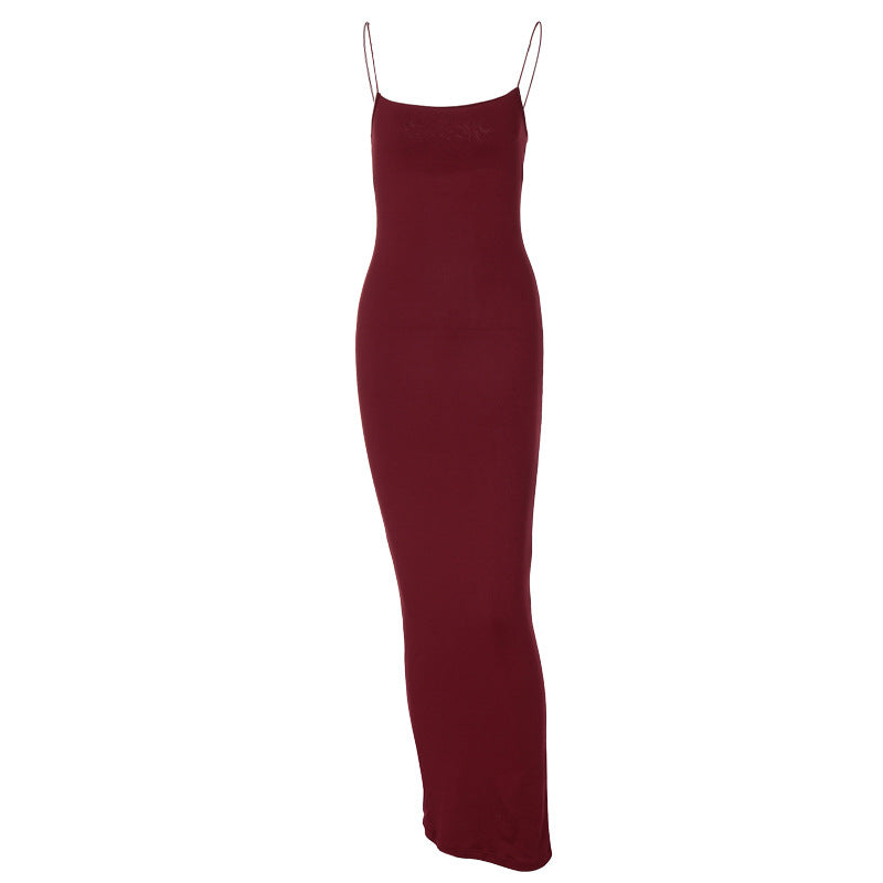 Sexy Spaghetti Strap Bodycon Maxi Dress