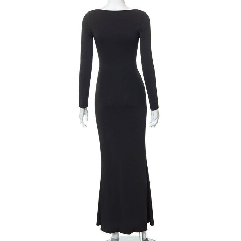 Casual Long Sleeve High Waist Bodycon Maxi Dress