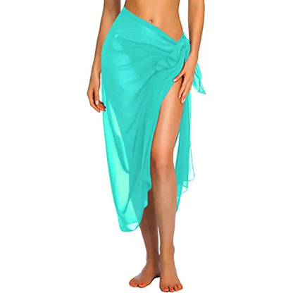 Swimwear Cover-ups Light Blue-Long One Size