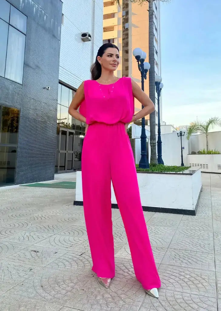 Stella Sleeveless Jumpsuit Pink S