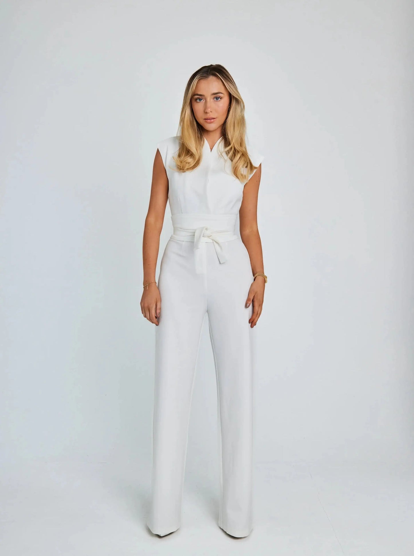 Sleeveless Playsuit White Medium