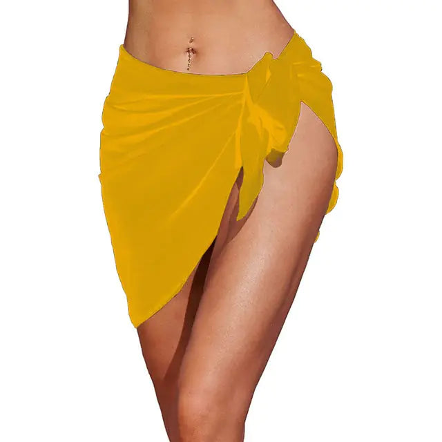 Swimwear Cover-ups Yellow-Short One Size