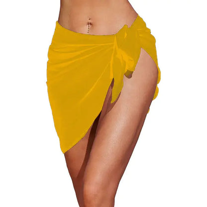 Swimwear Cover-ups Yellow-Short One Size