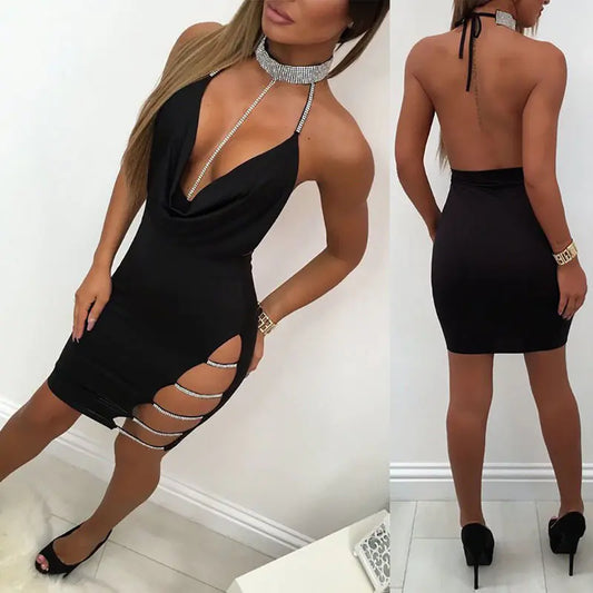 Slit Dress, Hollow Out Dress, Strap Bodycon Gown