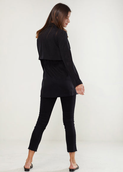 Ro&de Noir Open Front Jacket In Black