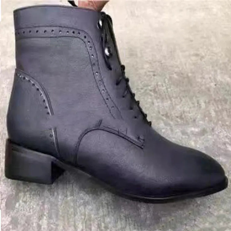 Bottes tendance noires et grises à talons carrés pour femmes