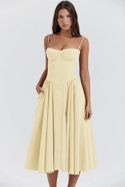 Ella Corset Dress Light Yellow L