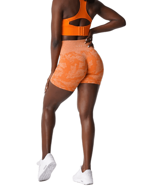 Camo Seamless Shorts Burnt Orange Extra Small