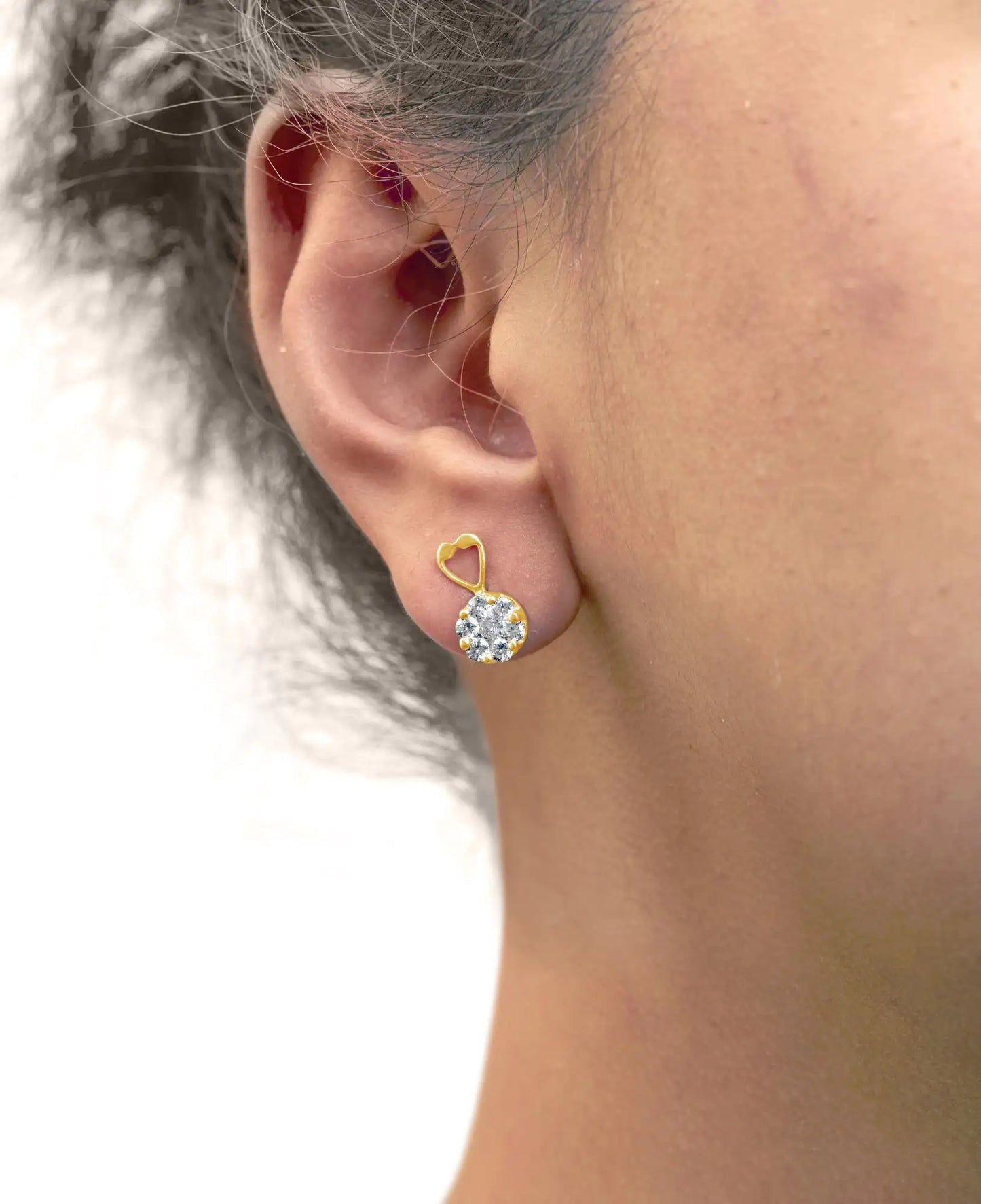 14K Yellow Gold 1ct. TDW Round-cut Diamond Earrings (I-J,SI2-I1)