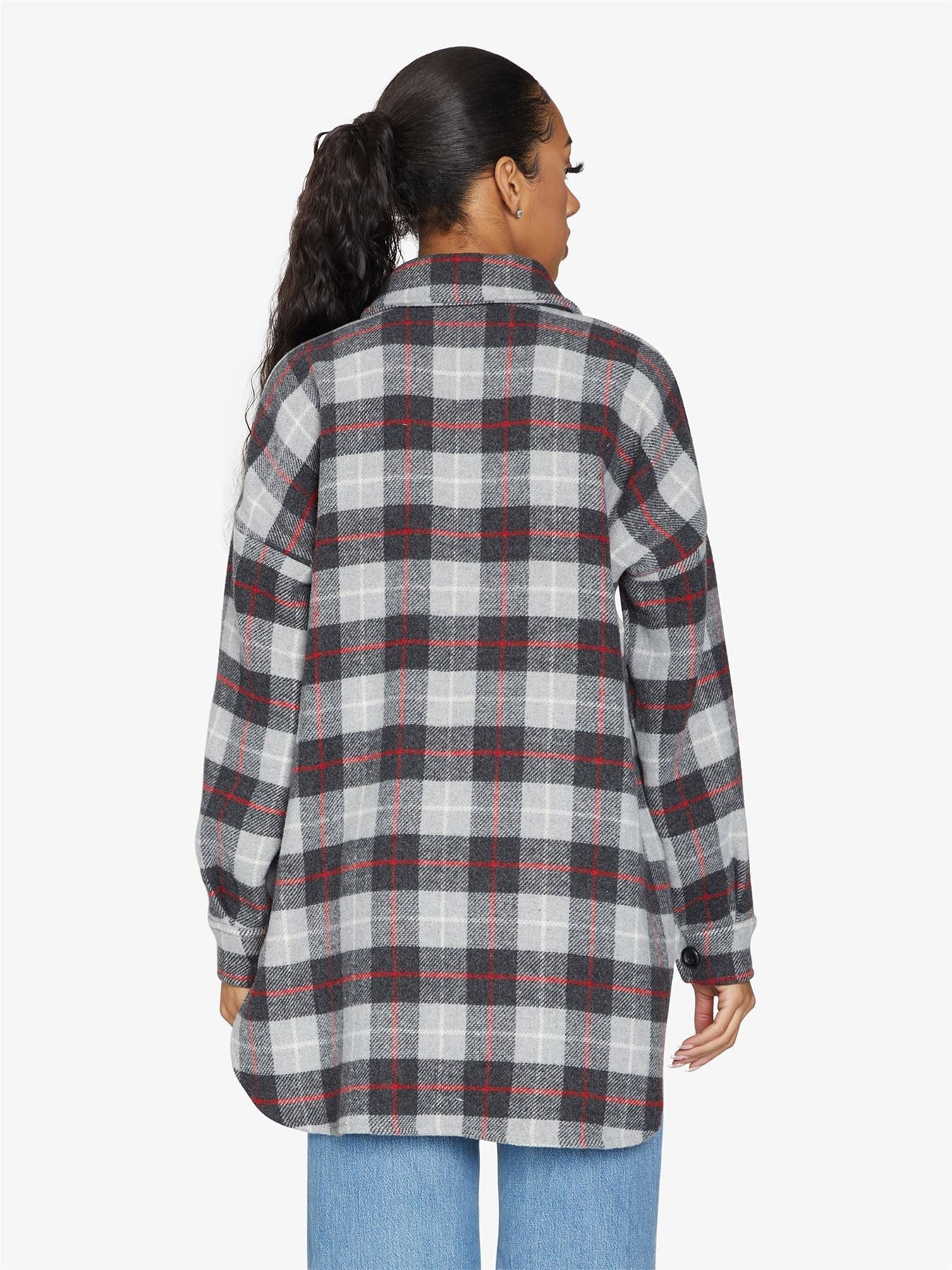 Oversized Nova Check Wool Blend Shacket