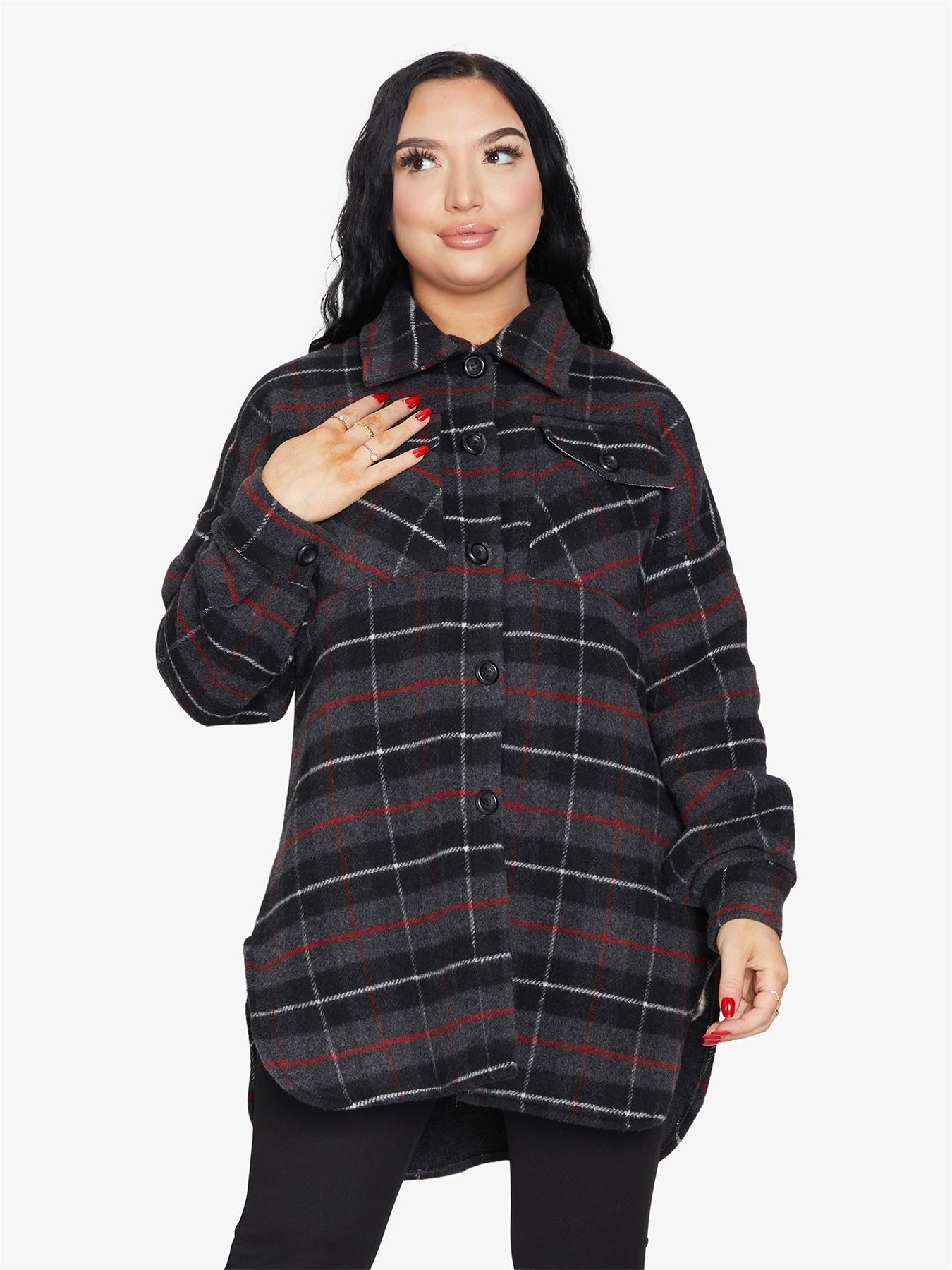 Oversized Nova Check Wool Blend Shacket