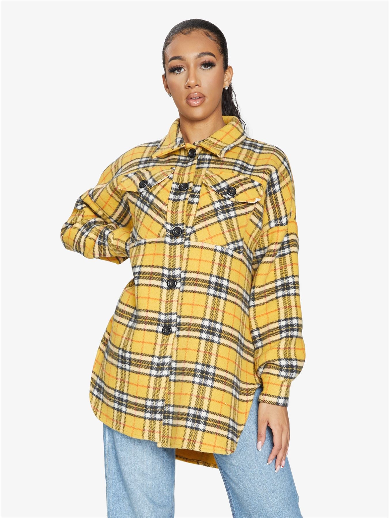 Oversized Nova Check Wool Blend Shacket