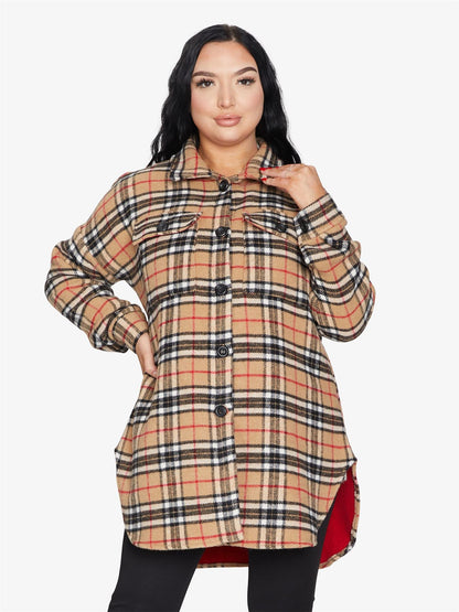 Oversized Nova Check Wool Blend Shacket