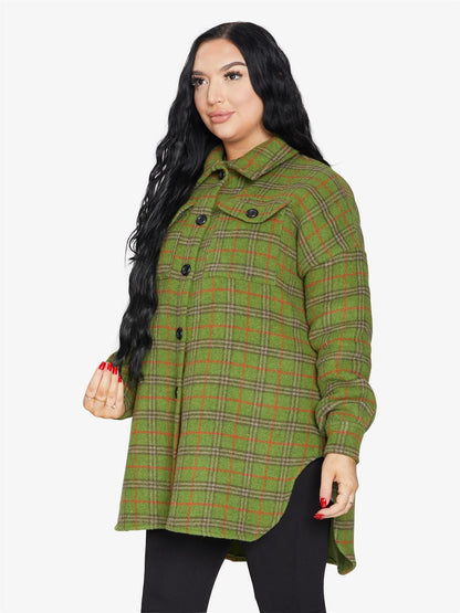 Oversized Nova Check Wool Blend Shacket