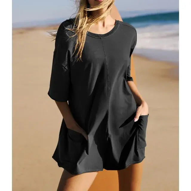 Woman Casual Romper Black XL