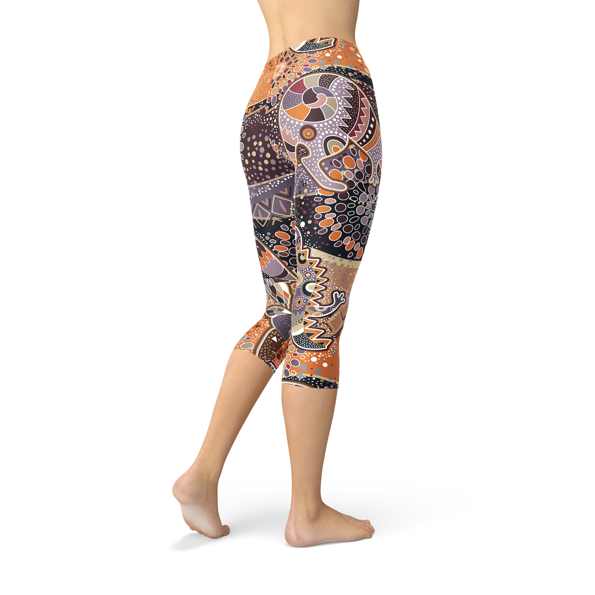 Womens Aboriginal Dreamtime Capri Leggings