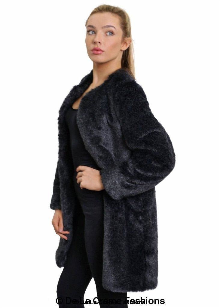 De La Creme Womens Faux Fur Classic Coat