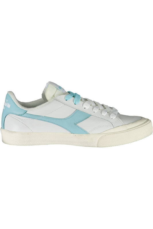 Diadora Chic White Lace-Up Sneakers with Contrasting Details