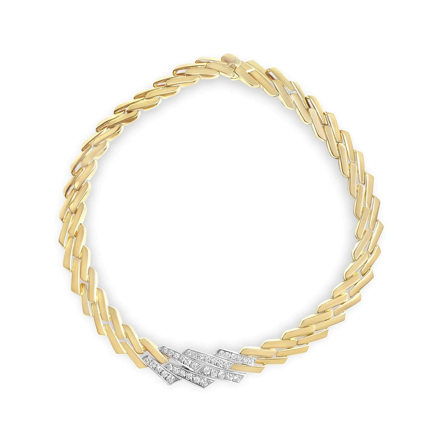 14k Yellow Gold 2 3/4 Cttw Pave Diamond Miami Cuban Curb Link Chain 16" Necklace (H-I Color, SI1-SI2 Clarity)