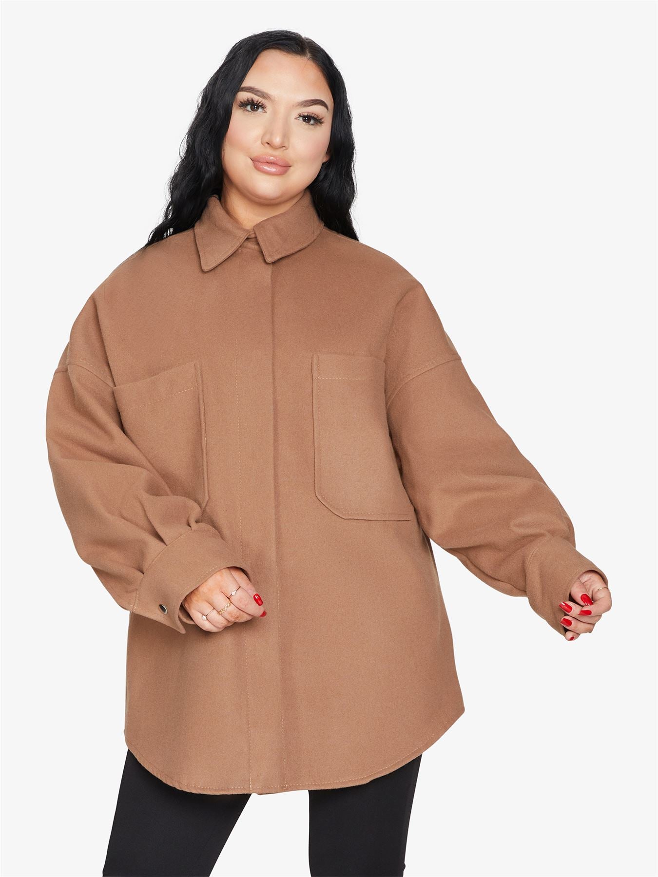 Oversized Patch Pocket Shacket