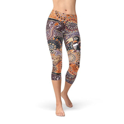 Womens Aboriginal Dreamtime Capri Leggings