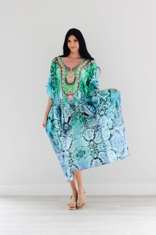 Kaftan Print Dress, Oriental Kaftan Dress, African Kaftan, Ethnic