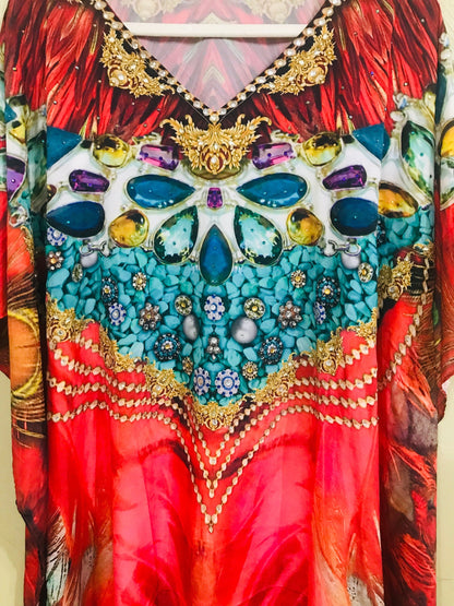 Embellished Kaftan Dress one size