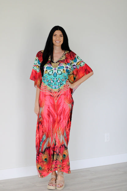 Embellished Kaftan Dress one size