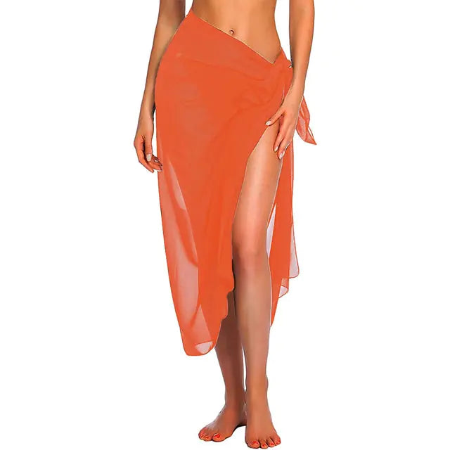 Swimwear Cover-ups Orange-Long One Size