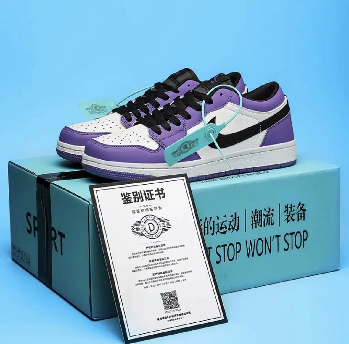 Chaussures de basket Dunk AJ1 Low blanches pures pour couples