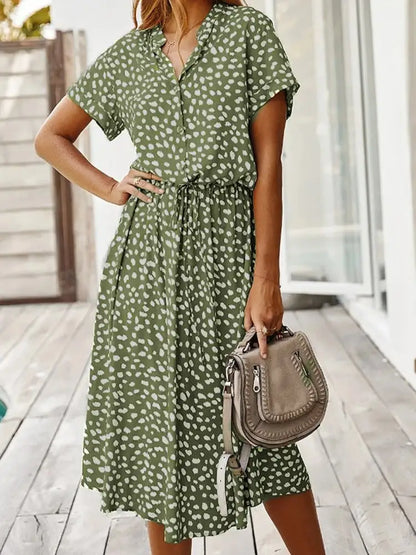 Vintage Polkadot Dress Green