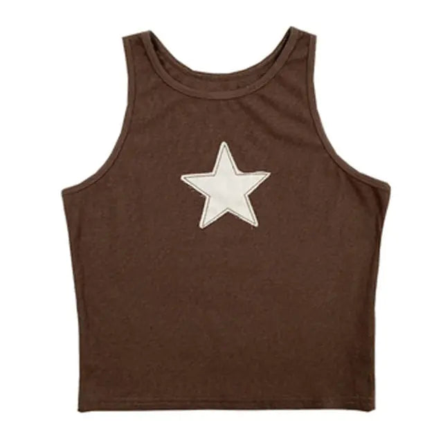 Embroidered Baby Tee: Chic Streetwear Brown Large