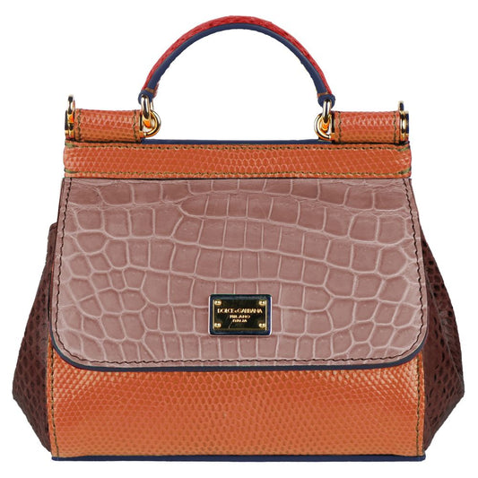 Dolce & Gabbana Multicolor Leather Di Crocodile Handbag