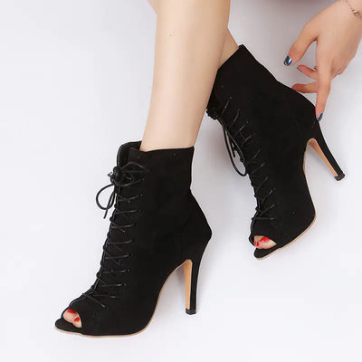2018 Amazon Women's Lace-Up Peep-Toe High Heels