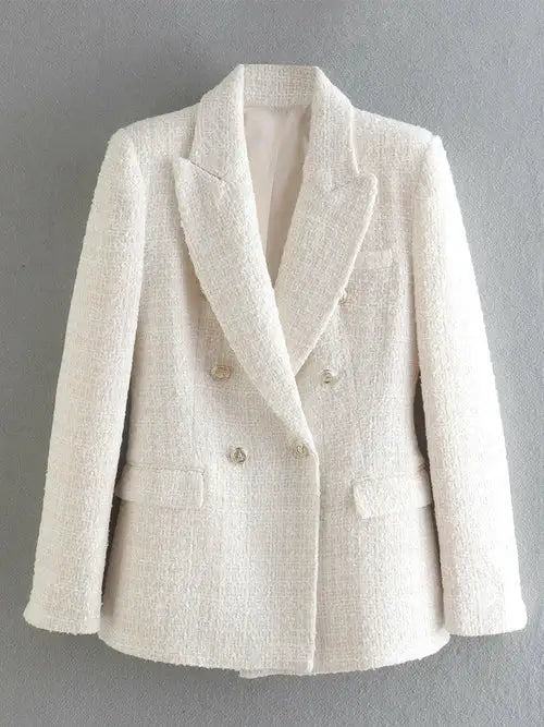 Women Blazer Breasted White