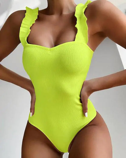 Ruffle Monokini: Summer Splash Yellow Style 2 Large 29