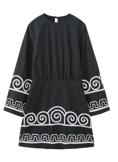 Pattern Summer Dress Black 2