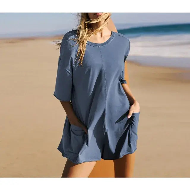 Woman Casual Romper Blue S