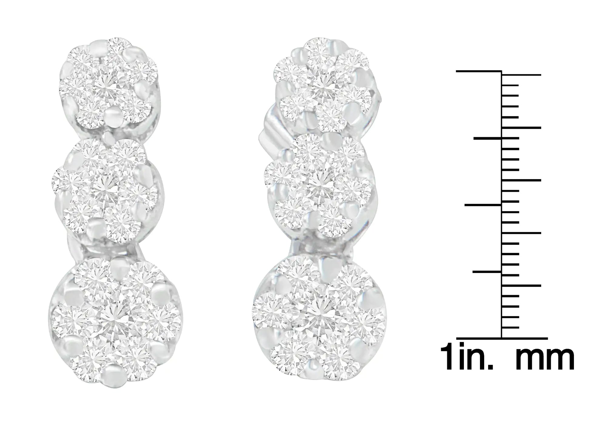 18K White Gold 1 cttw Round Cut Diamond Earrings (H-I, SI2-I1)