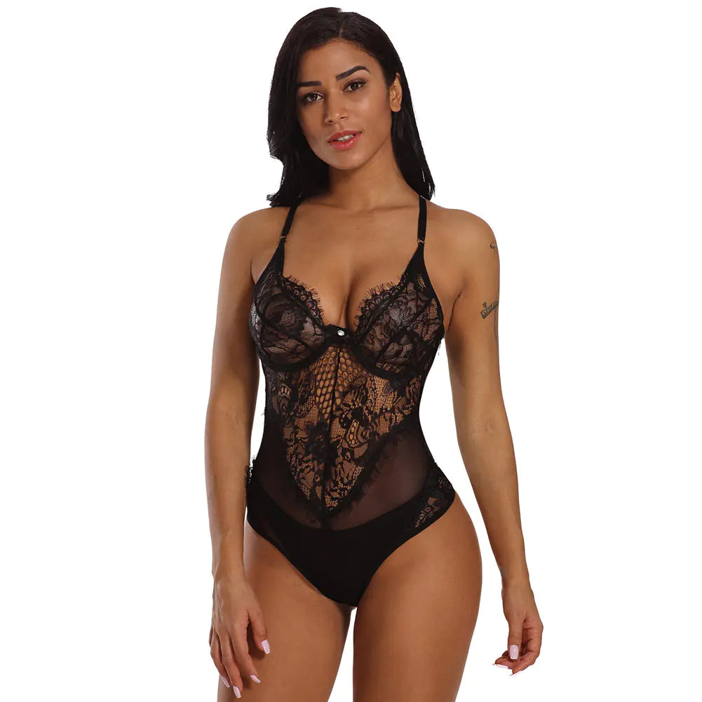 Sleeveless Lingerie, Bodystocking, Sheer Jumpsuit