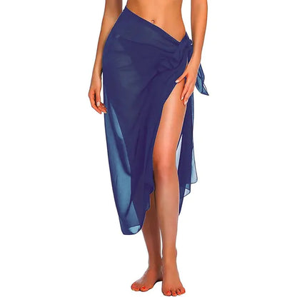 Swimwear Cover-ups Navy-Long One Size