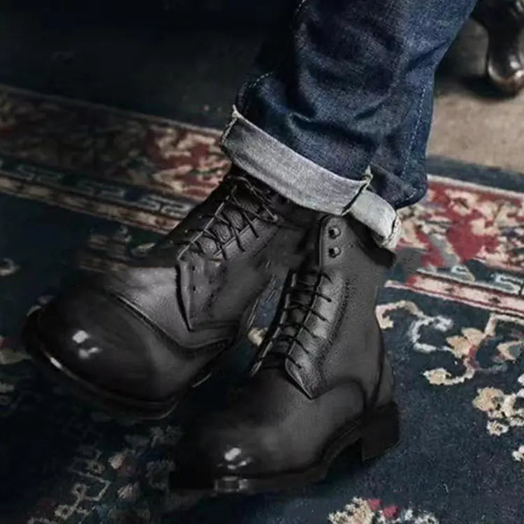 Bottes tendance noires et grises à talons carrés pour femmes