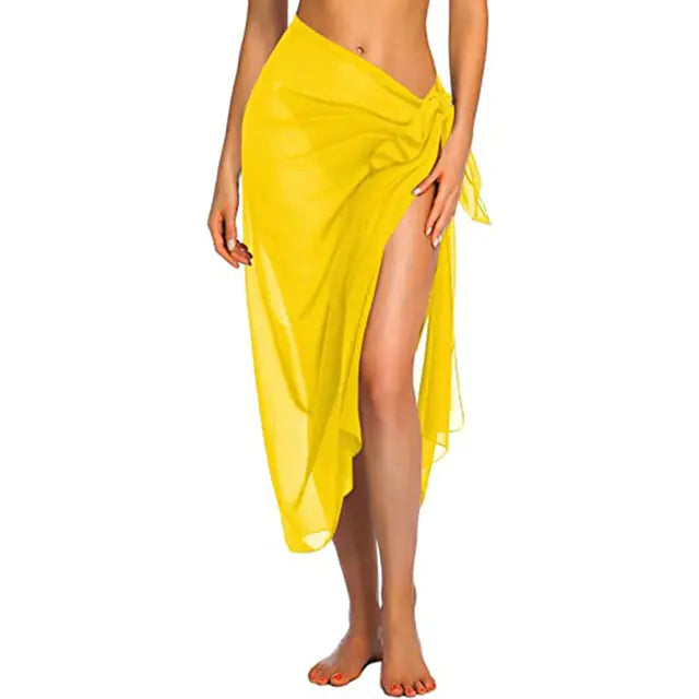 Swimwear Cover-ups Yellow-Long One Size