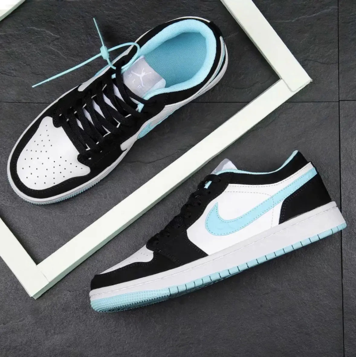 Chaussures de basket Dunk AJ1 Low blanches pures pour couples